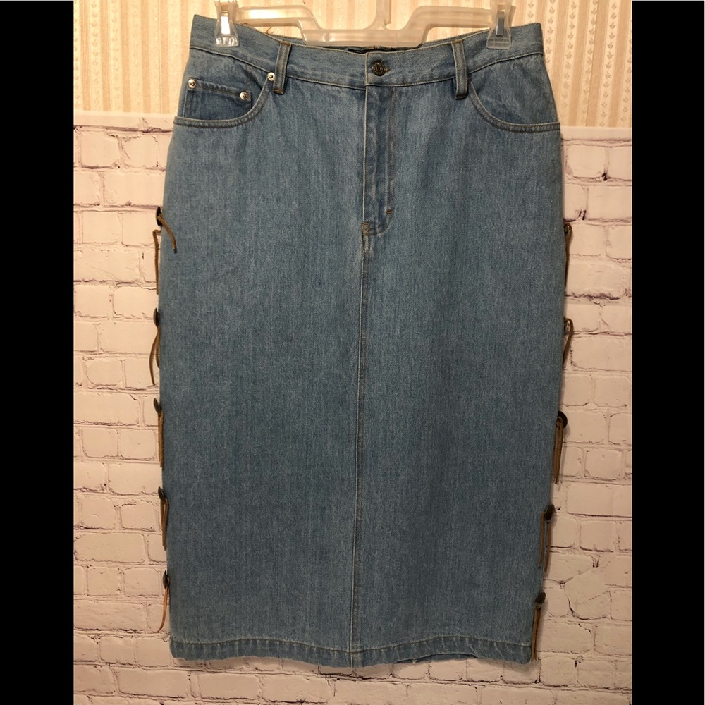 Vintage polo Ralph Lauren country denim maxi skirt